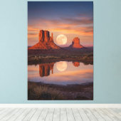 Monument Valley Supermoon Reflection – Desert キャンバスプリント (インサイチュ (ウッドフロア))