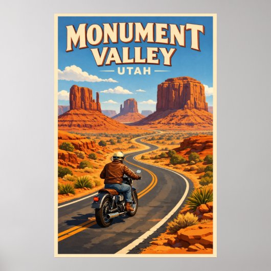 Monument Valley Utah - Vintage Travel Poster ポスター (正面)
