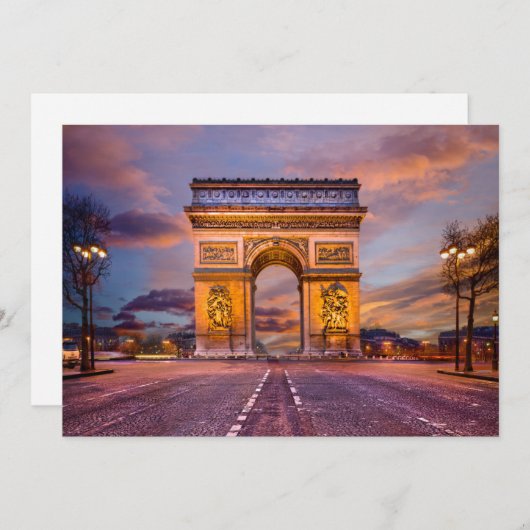 Monuments | Arc de Triomphe, Paris France サンキューカード (正面/裏面)