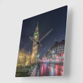 Monuments | Big Ben at Night スクエア壁時計 (傾斜)