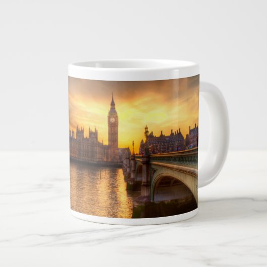 Monuments | Big Ben & Houses of Parliament ジャンボコーヒーマグカップ (正面右)