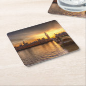 Monuments | Big Ben & Houses of Parliament スクエアペーパーコースター (アングル)