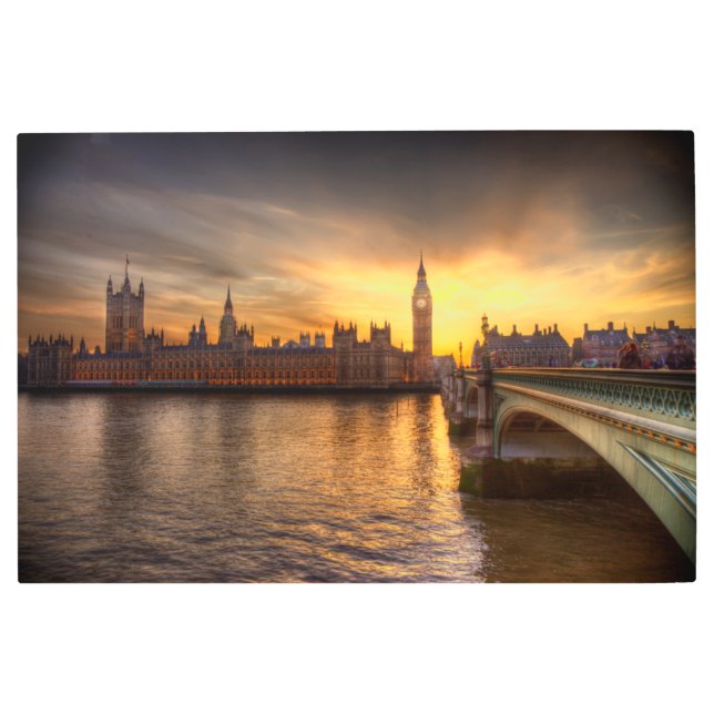 Monuments | Big Ben & Houses of Parliament メタルプリント (正面)