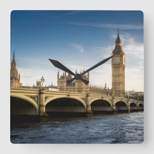 Monuments | Big Ben, London England スクエア壁時計 (正面)