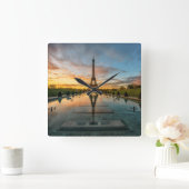 Monuments | Eiffel Tower Sunrise スクエア壁時計 (ホーム)