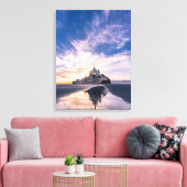 Monuments | Mont Saint-Michel, Normandy France キャンバスプリント (インサイチュ (リビング))