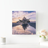 Monuments | Mont Saint-Michel, Normandy France スクエア壁時計 (ホーム)