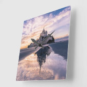 Monuments | Mont Saint-Michel, Normandy France スクエア壁時計 (傾斜)