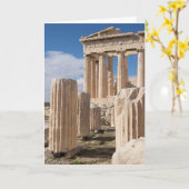 Monuments | Parthenon Acropolis Athens Greece カード (黄色い花)