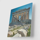 Monuments | Parthenon Athens, Greece スクエア壁時計 (傾斜)