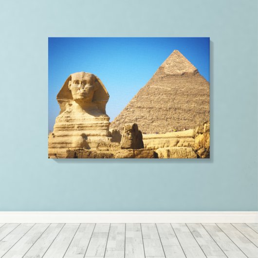 Monuments | Sphinx & Pyramid of Egypt キャンバスプリント (インサイチュ (ウッドフロア))