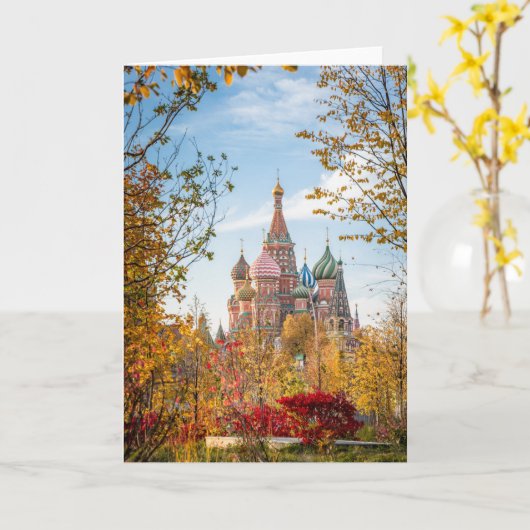 Monuments | St. Basil's Cathedral Moscow カード (黄色い花)