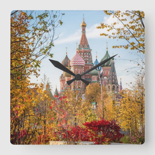 Monuments | St. Basil's Cathedral Moscow スクエア壁時計 (正面)