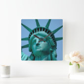 Monuments | Statue of Liberty Face スクエア壁時計 (ホーム)