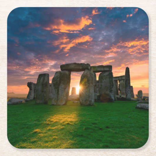 Monuments | Stonhenge, England スクエアペーパーコースター (正面)