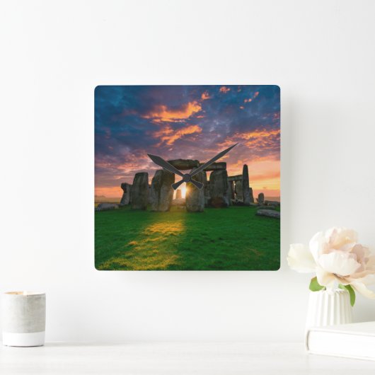 Monuments | Stonhenge, England スクエア壁時計 (ホーム)