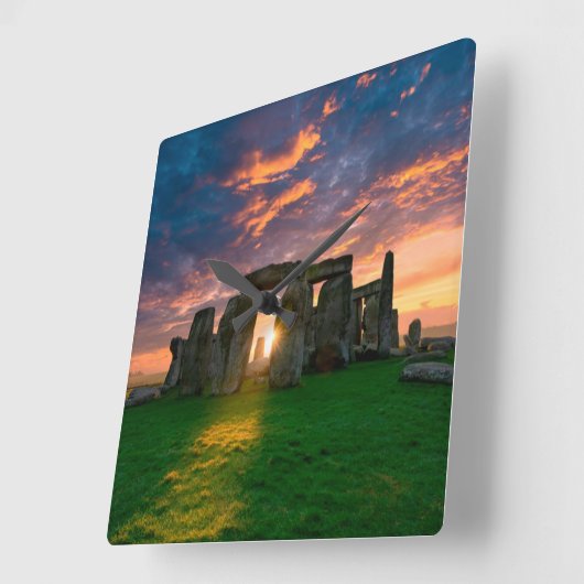 Monuments | Stonhenge, England スクエア壁時計 (傾斜)