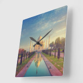 Monuments | Taj Mahal Colors スクエア壁時計 (傾斜)