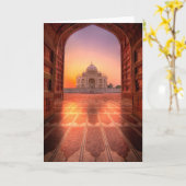 Monuments | Taj Mahal, India at Sunset カード (黄色い花)