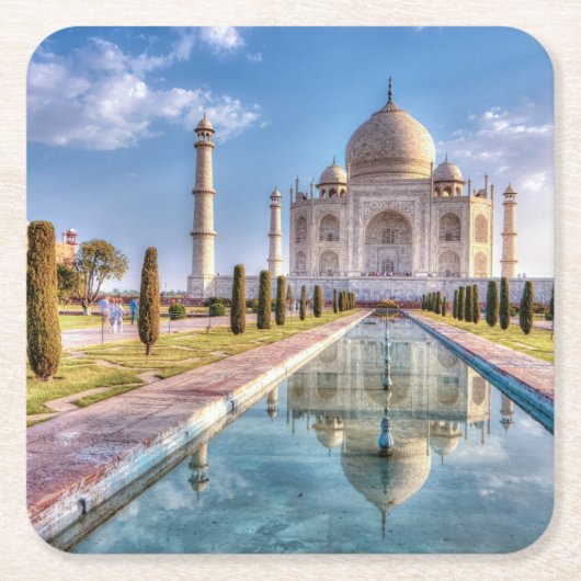Monuments | Taj Mahal Sunrise スクエアペーパーコースター (正面)