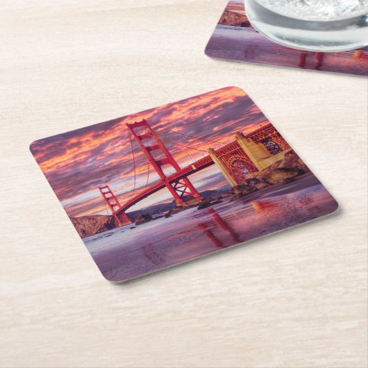 Monuments | The Golden Gate San Francisco, CA スクエアペーパーコースター (アングル)