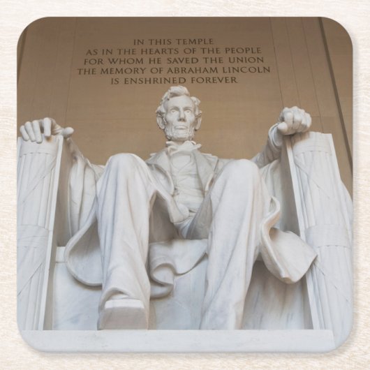 Monuments | The Lincoln Memorial スクエアペーパーコースター (正面)
