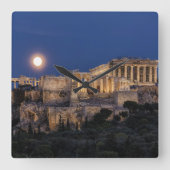 Monuments | The Parthenon Athens, Greece スクエア壁時計 (正面)