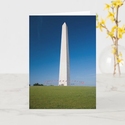 Monuments | Washington Monument with Flags カード (黄色い花)