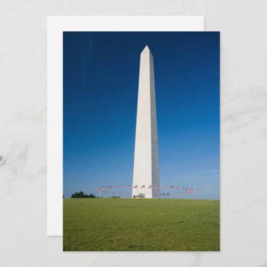Monuments | Washington Monument with Flags サンキューカード (正面/裏面)