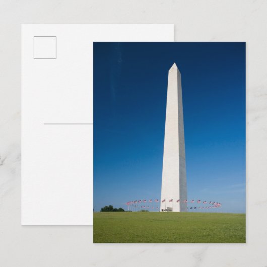 Monuments | Washington Monument with Flags ポストカード (正面/裏面)