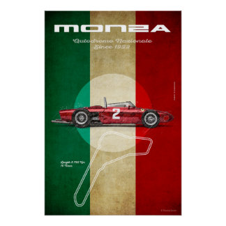 Monza Ferrari 156 Sharknose Vintage ポスター