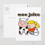 MooジュースのTシャツおよびギフト ポストカード (正面/裏面)
