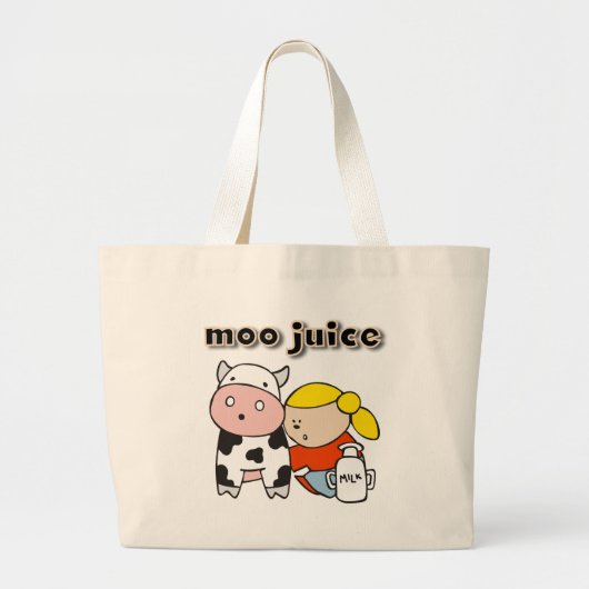 MooジュースのTシャツおよびギフト ラージトートバッグ (正面)