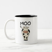 Moo牛Tシャツおよびギフト ツートーンマグカップ (左)