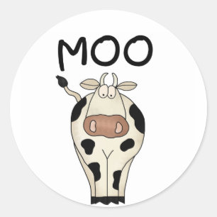 Moo牛Tシャツおよびギフト ラウンドシール