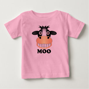 Moo -ベビーの素晴らしいジャージーのTシャツの ベビーTシャツ