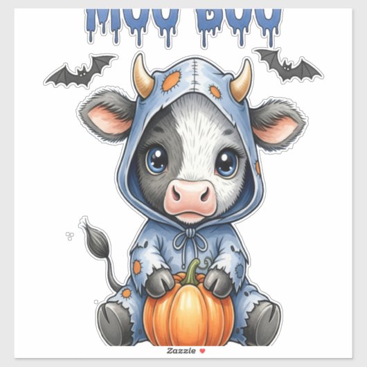 Moo Boo Halloween Cow シール (シート)