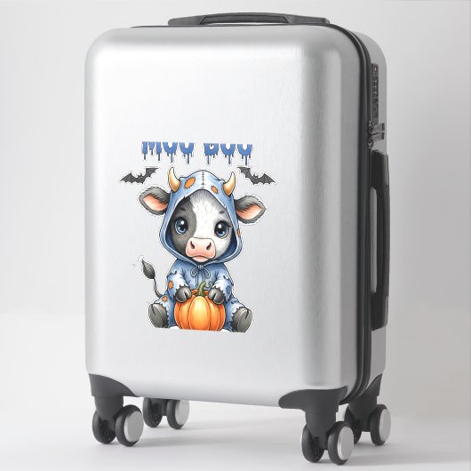 Moo Boo Halloween Cow シール (スーツケース)