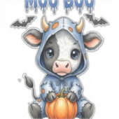Moo Boo Halloween Cow シール (正面)