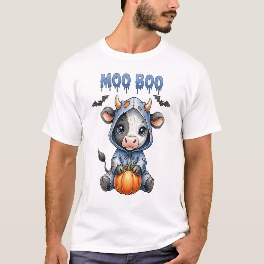 Moo Boo Halloween Cow Tシャツ (正面)
