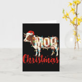 Moo Christmas Funny Cow Lovers Cattle Famer Farmin カード (黄色い花)