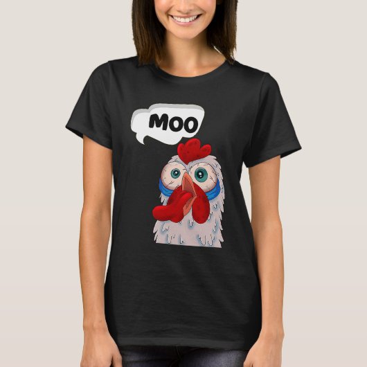 MOO  CowChicken Chicken says Moo Cow Sound MOO Tシャツ (正面)