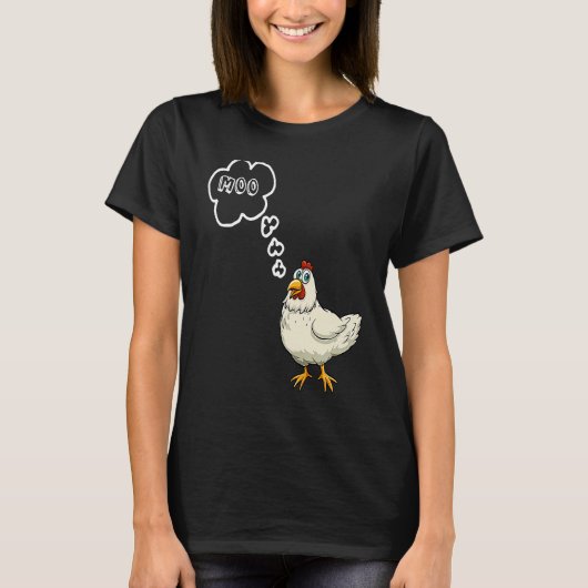 MOO  CowChicken Family  Farm Animal Apparel Tシャツ (正面)