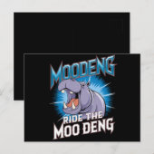 MOO DENG カバ乗り MOO DENG ポストカード (正面/裏面)