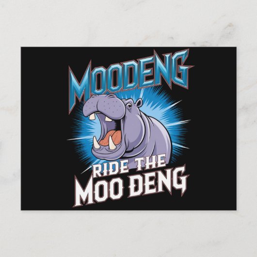 MOO DENG カバ乗り MOO DENG ポストカード (正面)