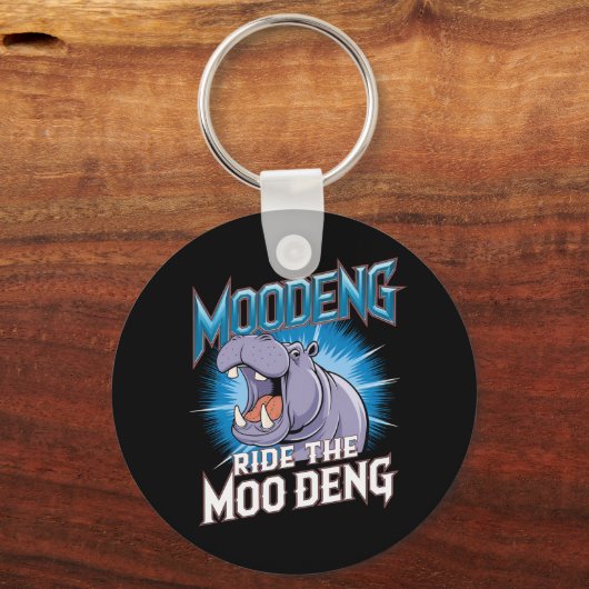 MOO DENG カバ乗り The MOO DENG キーホルダー (正面)