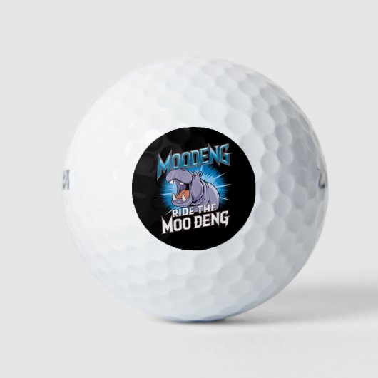 MOO DENG カバ乗り The MOO DENG ゴルフボール (正面)