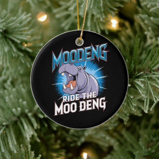 MOO DENG カバ乗り The MOO DENG セラミックオーナメント (ツリー)