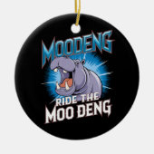 MOO DENG カバ乗り The MOO DENG セラミックオーナメント (正面)
