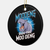 MOO DENG カバ乗り The MOO DENG セラミックオーナメント (左)